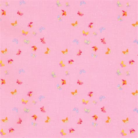 Timeless Treasures Metallic Fairy Trail Mini Butterflies Pink from 